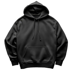[Transparent Background PNG]Blank Black Hoodie Mockup
