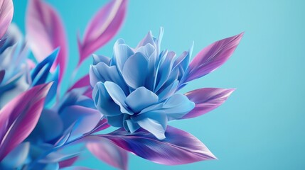 Blue Flower with Purple Leaves