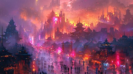 Fototapeta premium Futuristic Asian Cityscape