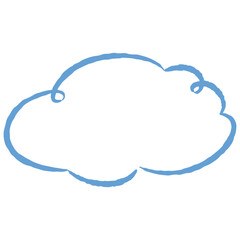 シンプルでおしゃれな手描きの吹き出し（カラー・単体・横書き）