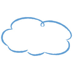 シンプルでおしゃれな手描きの吹き出し（カラー・単体・横書き）