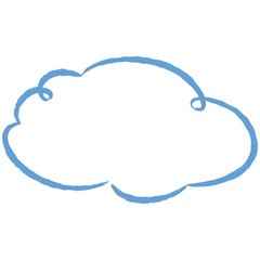 シンプルでおしゃれな手描きの吹き出し（カラー・単体・横書き）