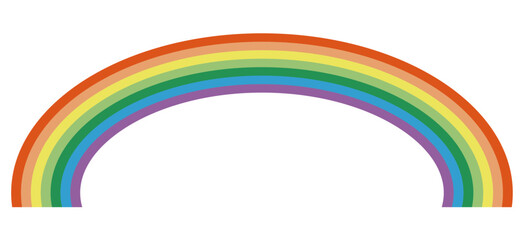 シンプルな七色の虹のイラスト