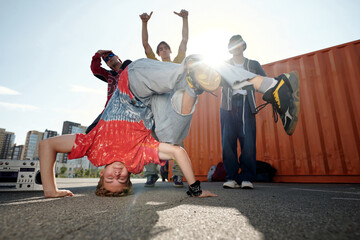 Breakdancing on Urban Street during Daytime Performance