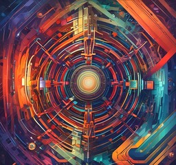 Illustration of abstract technology background.