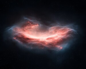 Fototapeta premium Nebula Mystique Ethereal Cosmic Clouds Embrace a Swirling Galaxy - Innovative Space Imagery for Science Education and Astro Marketing