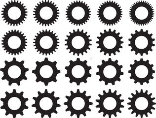 Gearwheels Silhouettes SVG