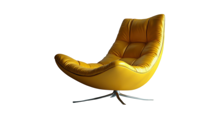 Bright yellow lounge chair adds a pop of color to modern interior design spaces