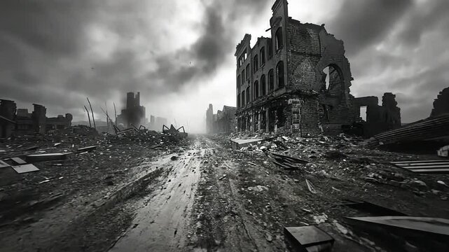 Silent battlefield: war captured in single frame, freezing fear, grief, and horrors of history, evoking deep emotion that touches soul, reflects lasting impact of conflict on heart, mind.