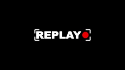 replay text animation in black background.Replay Animation video for Live Streamers, Replay video effects,