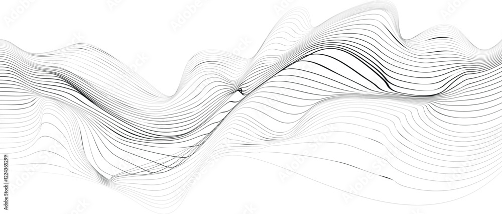 Poster abstract flow lines background . optical illusion art .fluid wavy shape .striped linear pattern . op