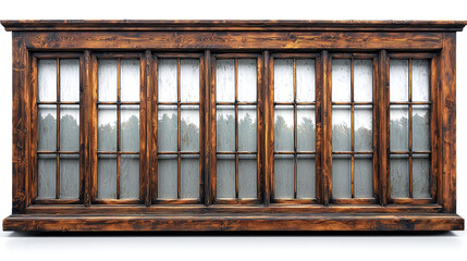 Majestic Wooden Window with Multiple Panes: A Vintage Architectural Masterpiece