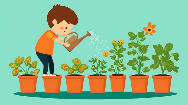 A Little Gardener's Joy: Nurturing Growth and Blossoms