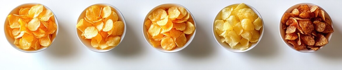 Assorted Flavor Potato Chips in Minimalistic Bowl Collection