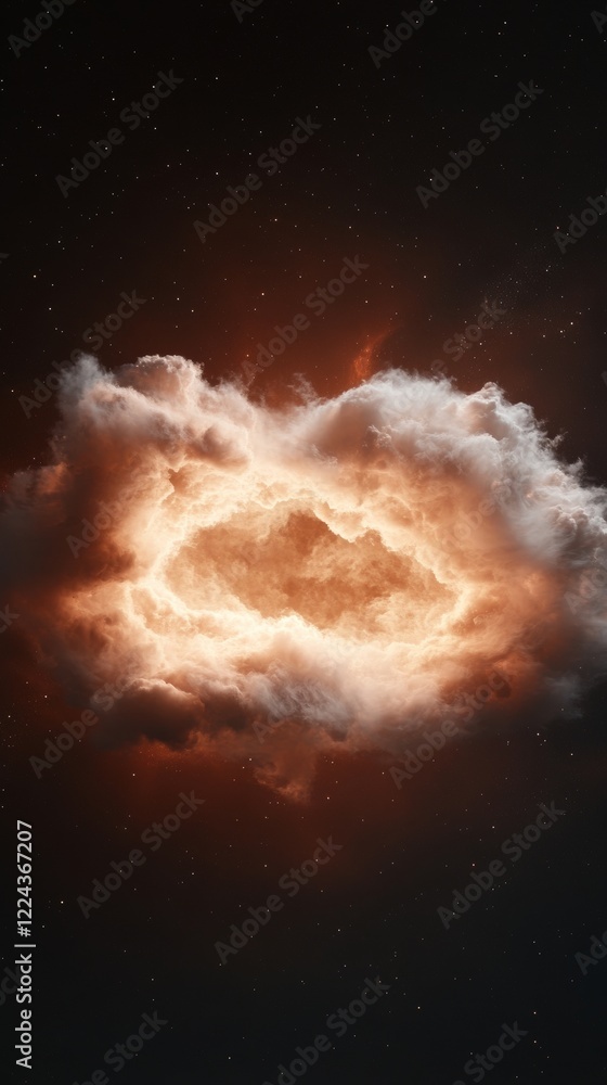 Poster celestial artistry vibrant supernova explosion with fiery cloud textures for dynamic space-themed ad