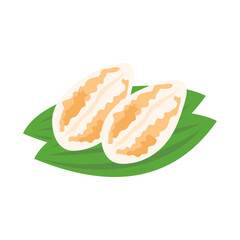 笹かまぼこ。フラットなベクターイラスト。
Bamboo leaf shaped kamaboko. Flat vector illustration.
