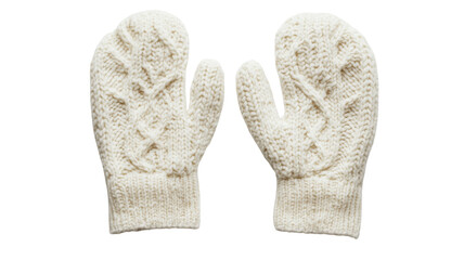 Cozy handmade knit mittens perfect for winter adventures in a snowy landscape