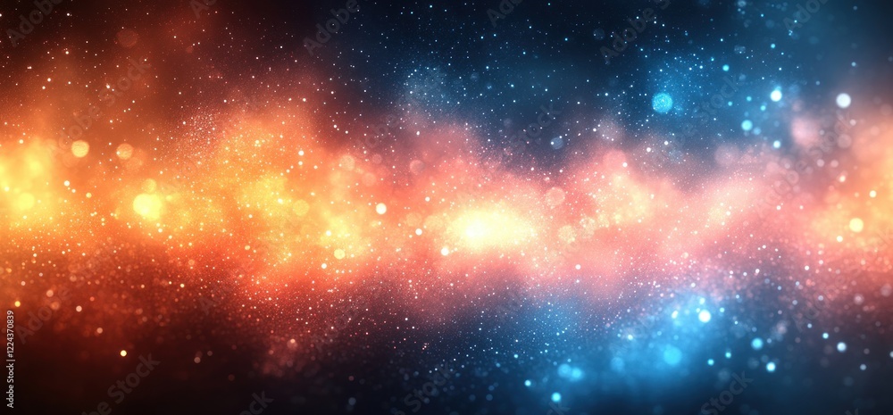 Aufkleber soft abstract gradient artwork in pastel orange and blue with bokeh lighting effects