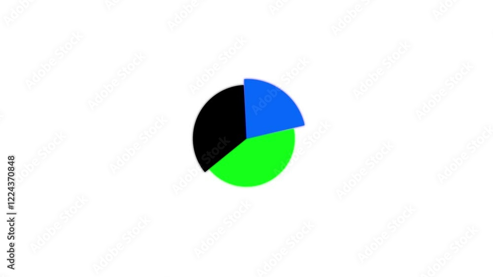 Poster color pie graph animation. color pie chart animation video.
