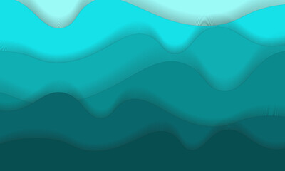 Abstract gradient waves in blue and turquoise tones create a serene and modern design. This minimalist artwork is perfect for backgrounds, presentations, or calming visual designs.