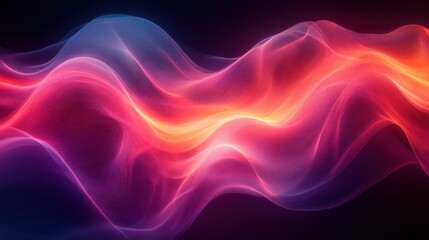 Fototapeta premium Abstract Neon Curves and Gradients on Dark Background Modern Digital Art