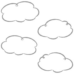 シンプルでおしゃれな手描きの吹き出しセット