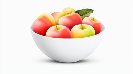 Red and Green Apples in White Bowl