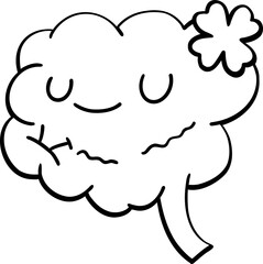 Groovy Retro St. Patrick’s Day Nurse doodle outline