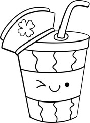 Groovy Retro St. Patrick’s Day Nurse doodle outline