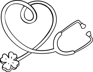 Groovy Retro St. Patrick’s Day Nurse doodle outline