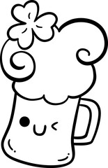 Groovy Retro St. Patrick’s Day Nurse doodle outline