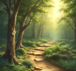 Obraz premium Illustration of green world.