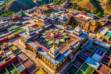 Fototapeta premium Aerial View of One Hundred Symbolic Structures, Drone Photography