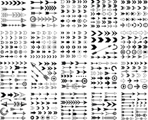 arrows icon sets  silhouette vector 