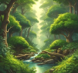 Obraz premium Illustration of green world.