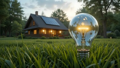 A Light Bulb in a Green Landscape