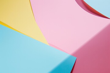 Pink Document Layout on Monochromatic Graphic Background with Color Interplay