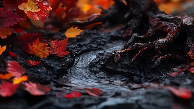 Autumnal Streambed: A Dark and Moody Fall Scene
