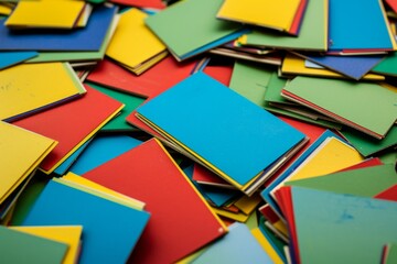 Colorful Edged Business Cards Representing Creativity and Diversity in Business