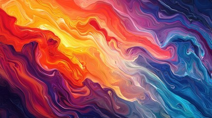 Fototapeta premium Abstract Fluid Art: Vibrant Hues and Swirling Colors