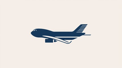 Modern airplane silhouette showcasing design elements against a light background