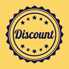 Stylish Discount Seal on a Mustard Yellow Background