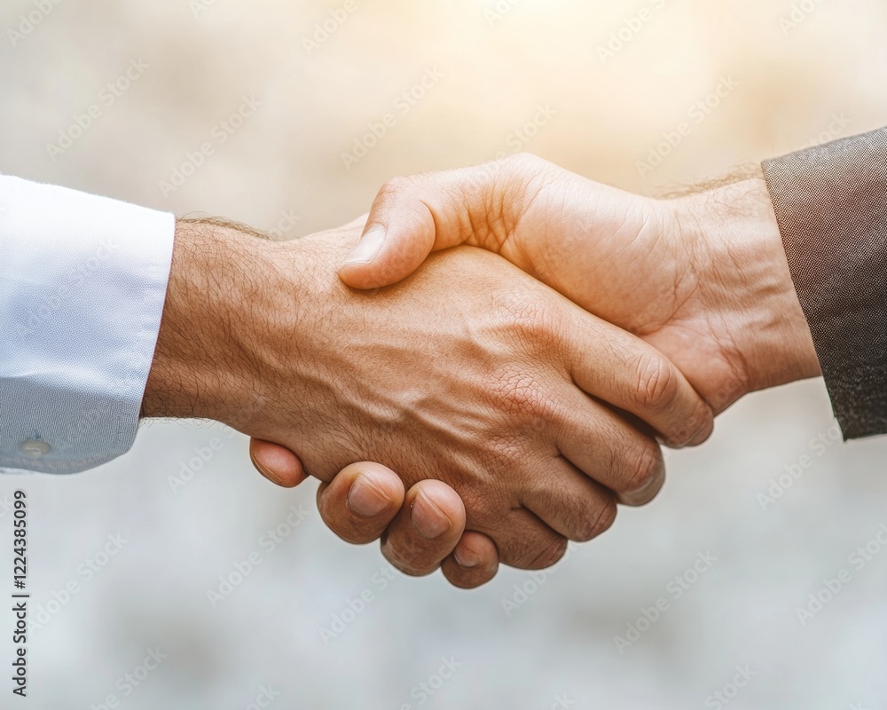 Aufkleber Modern Collaboration Aesthetic Professional Handshake with Diverse Textures - Business Unity in Tech Startups and Cultural Synergy for Enhanced Team Dynamics