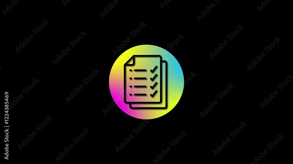 Poster document or check list icon isolated .business documents icon . checklist clipboard icon animation .