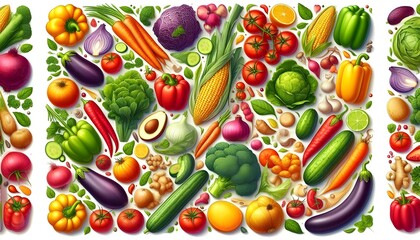 PNG Fresh colorful vegetables assortment, isolated element set, transparent background
