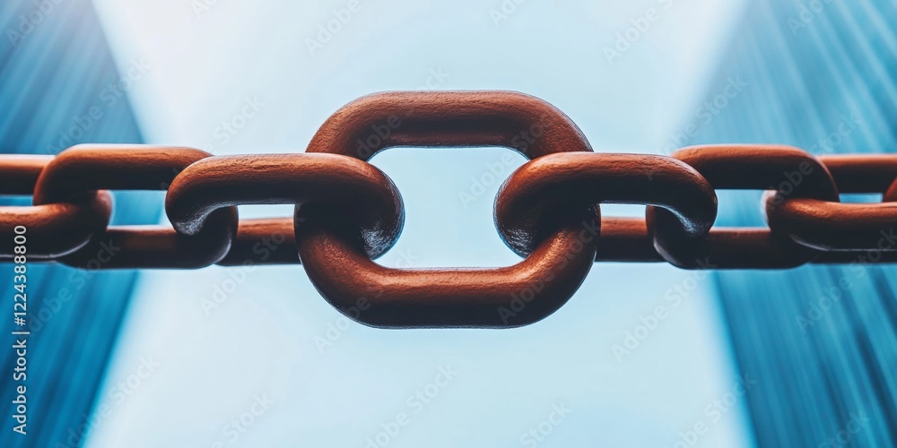 Poster modern urban collaboration metallic chain link symbolizing teamwork and connectivity for digital mar
