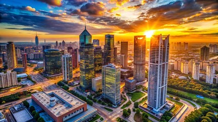 Obraz premium Aerial View Successful Construction Project - Proud Achievement