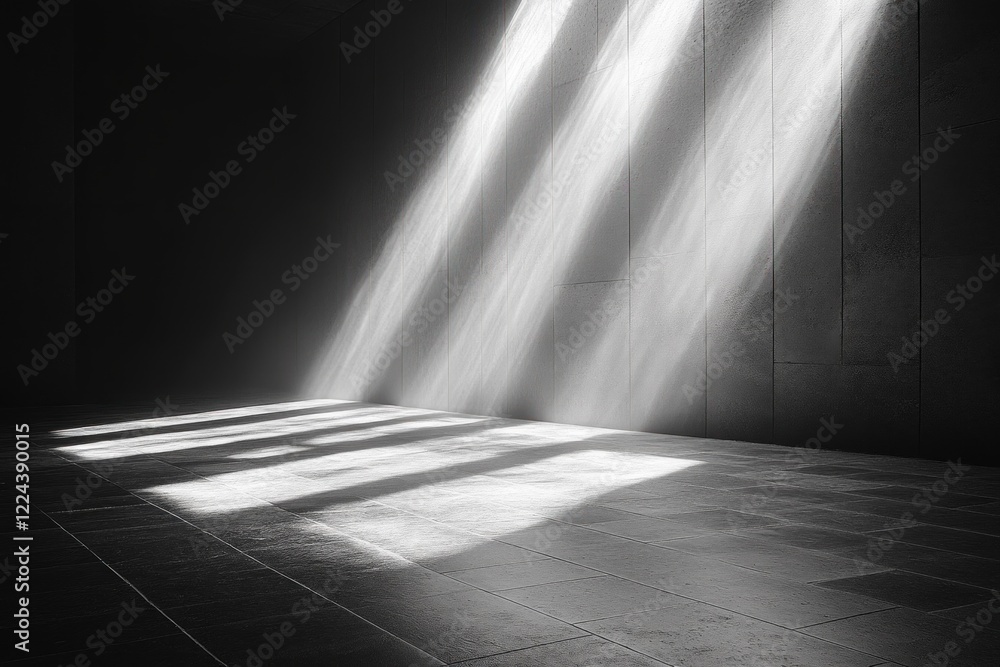 Aufkleber abstract light patterns and shadows on minimalistic white wall background