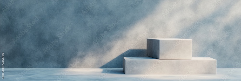 Aufkleber modern minimalist exhibit concrete geometry in soft natural light - artistic display for innovative 