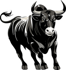 A standing cow that is black and white.